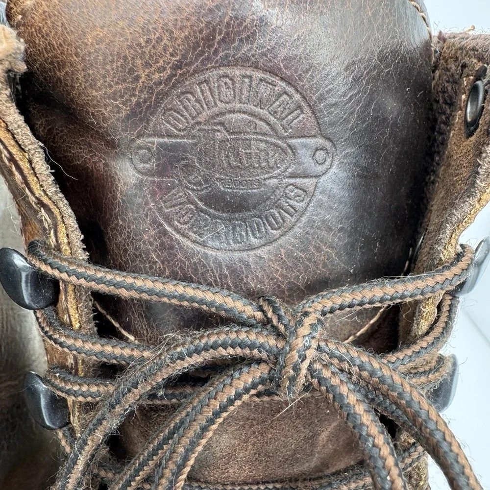 Justin Mens Steel Toe Work‎ Boot Size 13D Brown Stampede Square Leather WK682